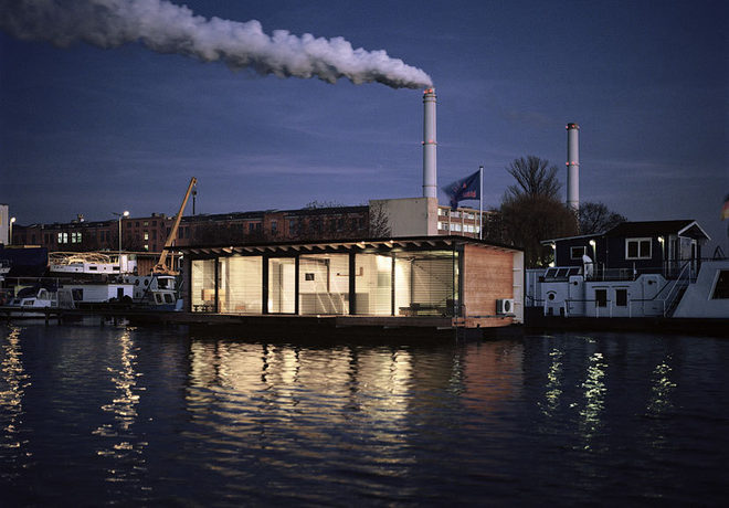 Houseboat on Spree River in Berlin